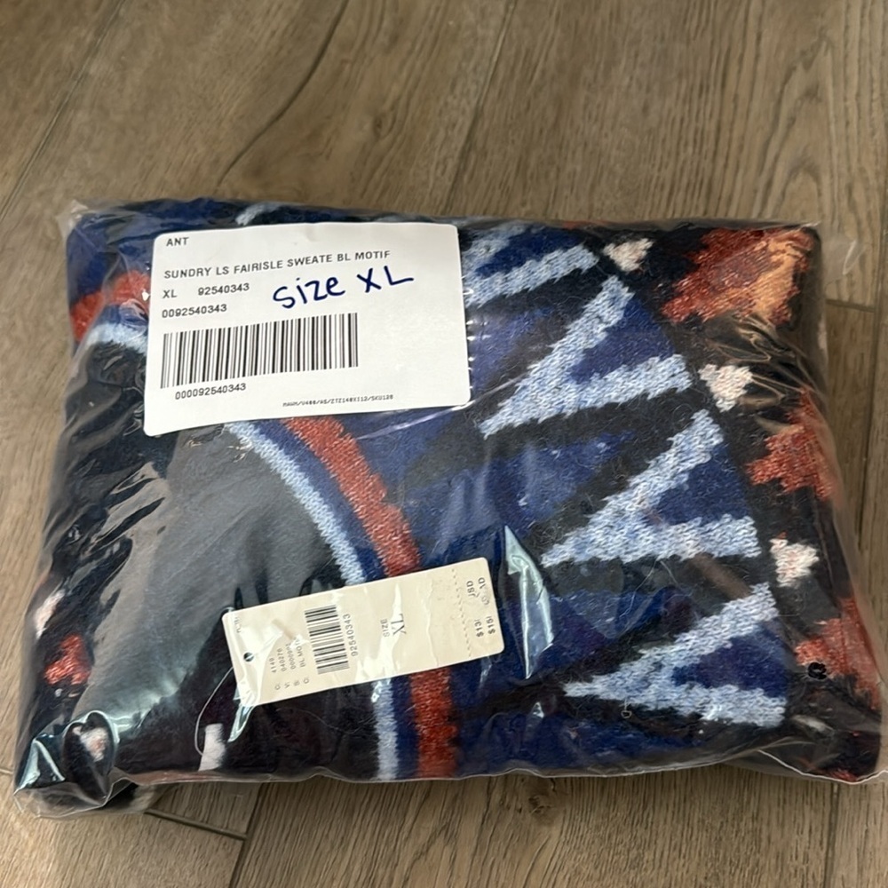 NWT! Anthropologie Sundry Fairisle Sweater - Size XL 🎾 - Picture 5 of 6